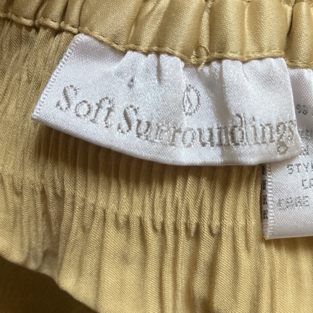 Soft Surroundings Gold Tiered Maxi Skirt Front Button Size XS Elastic Waist - Picture 6 of 7